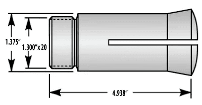6R Emergency Collet with 1/4 pilot hole
